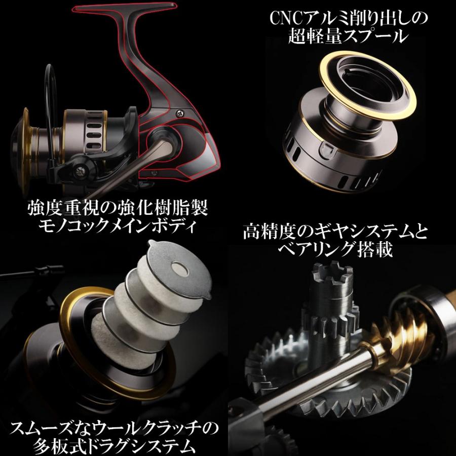 スピニングリール リール 3000番 バス釣り エギング ジギング 堤防釣り