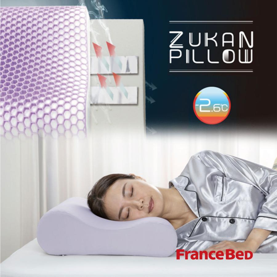 フランスベッド 快眠枕 ズカンピロー 専用カバー付 正規販売 頭寒足熱