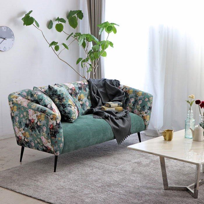 東馬（Tohma） ソファー 2人掛 ラブソファー 花柄 人気 クッション