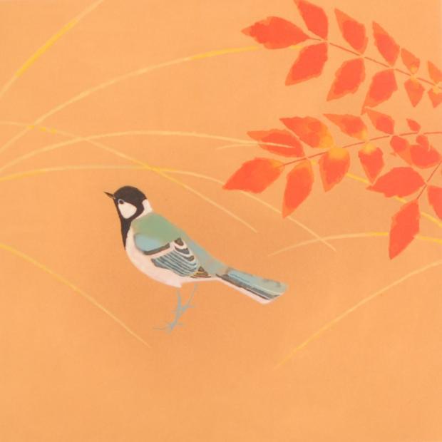 上村淳之 四十雀 鳥 絵画 和風 銅版画 インテリア プレゼント