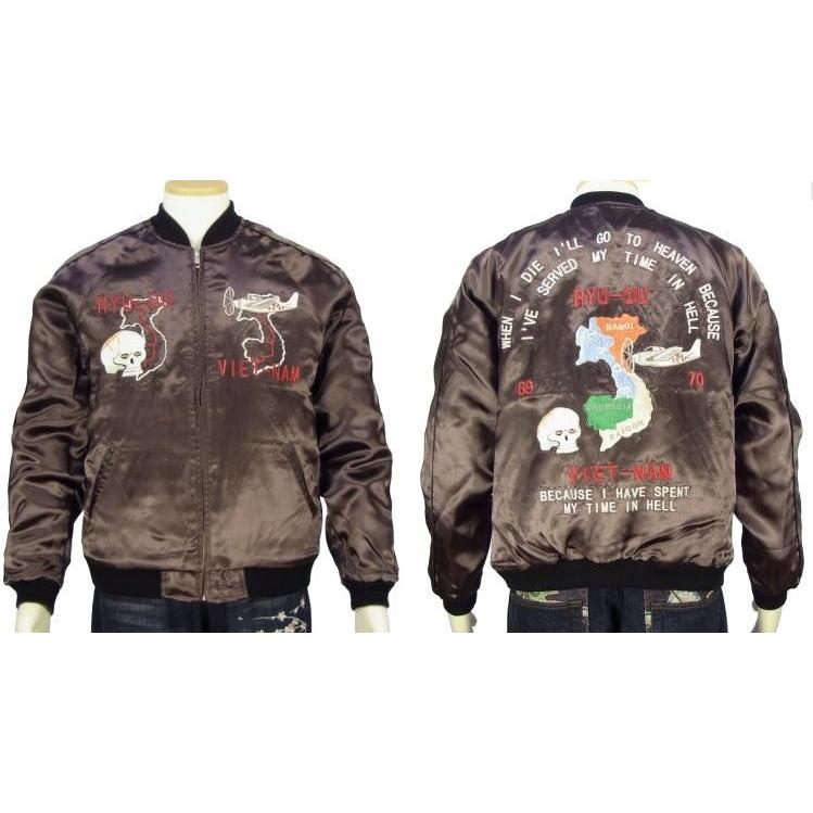 Sale 【龍桜】ベトナムスカル柄別珍スカジャン【リュウオウ】メンズ