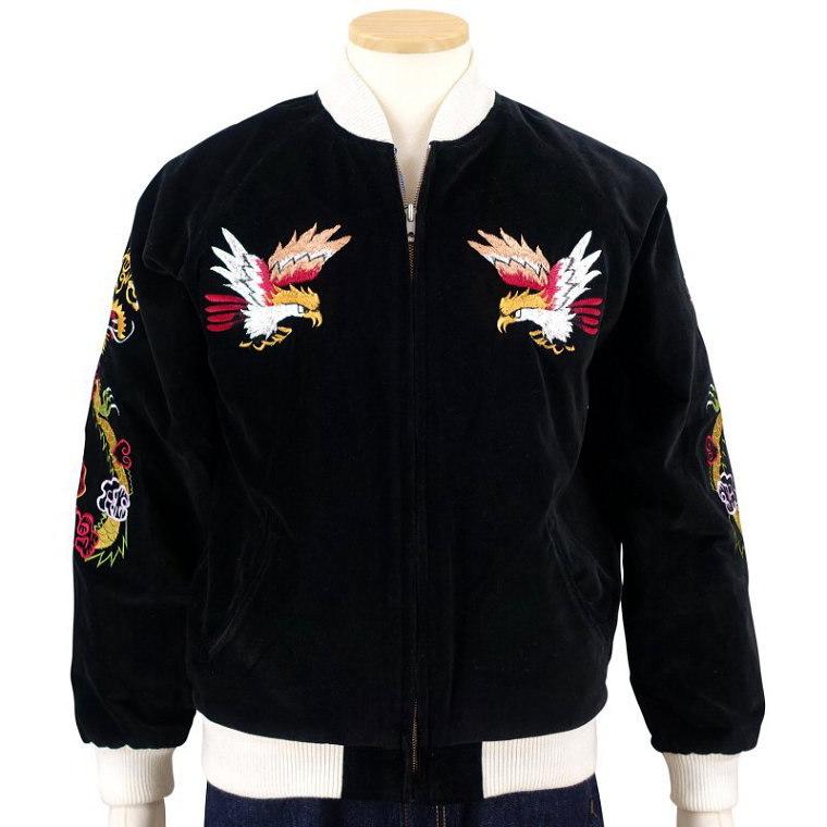 舞妓と日本地図別珍刺繍スカジャン 花旅楽団 SCRIPT メンズ レディース