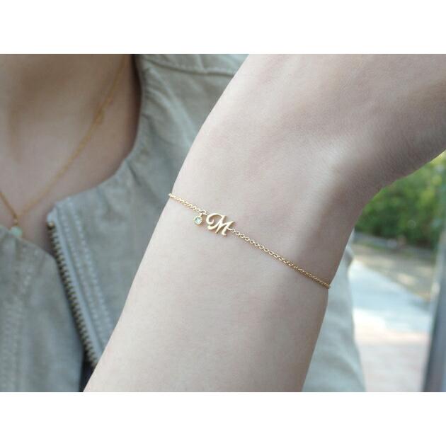 K18 ゴールド イニシャル ダイヤモンド ブレスレット 「Inizia