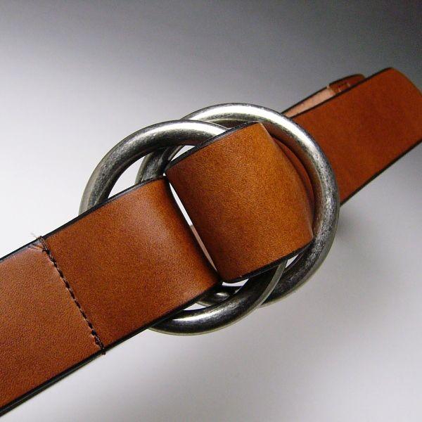 栃木レザー ロングタイプ ダブルリング40mm メンズ本革 バックル 幅