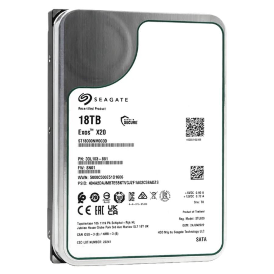 Seagate Exos X20 SATA 512E CMR 内蔵ハードディスク 3.5