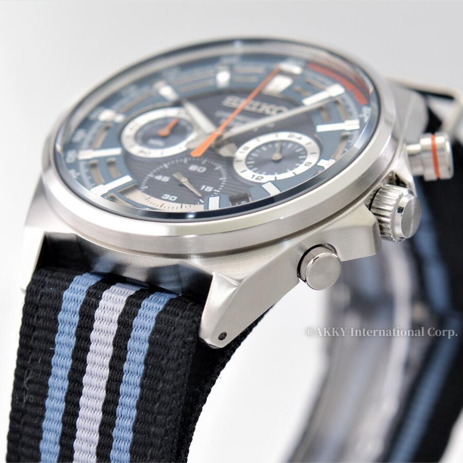 SEIKO（セイコー） 腕時計 クロノグラフ ブルー ナイロンバンド 海外