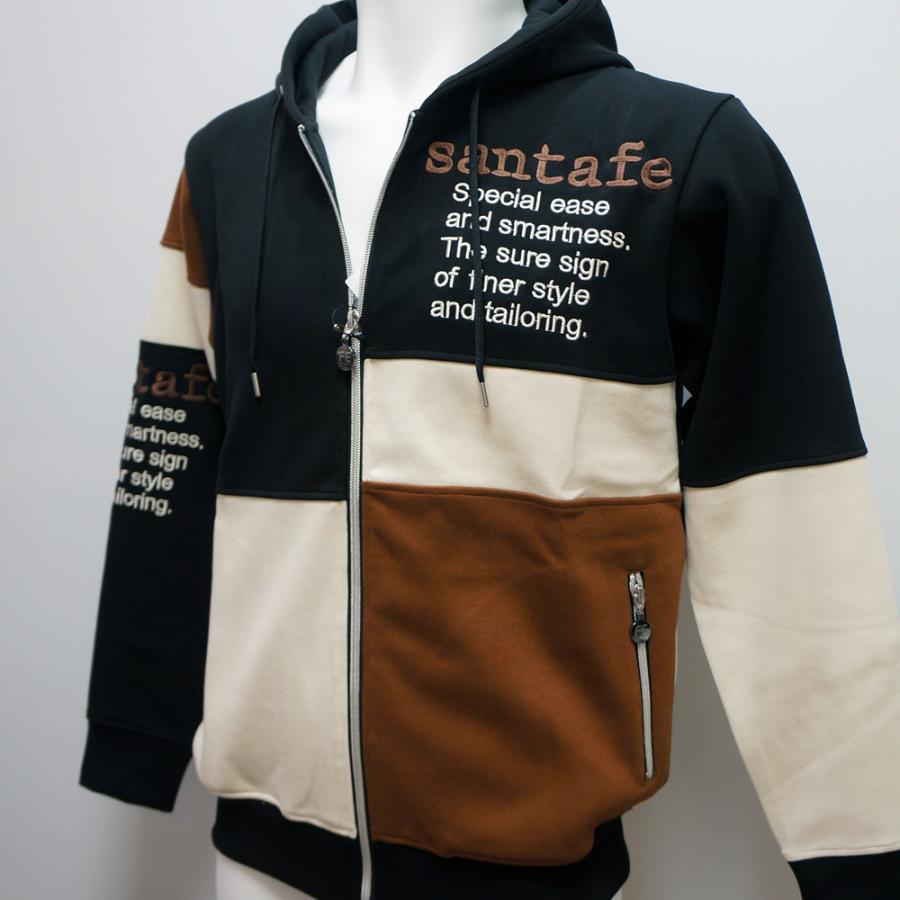 サンタフェ サンタフェ・24 AW 秋冬・3色切り替え ロゴ刺繍 フルジップ