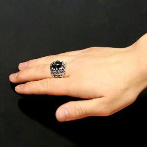 シルバーリング メンズ ブラックスター ブラックジルコニア 17-23号