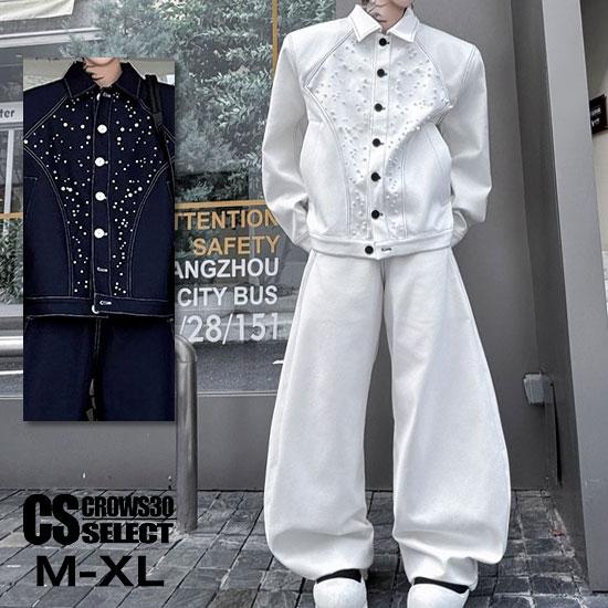 オラオラ系 デニムセットアップ メンズ オールインワン 上下セット G