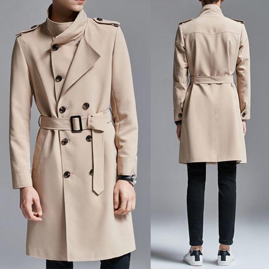 トレンチコート メンズ モード系 ロングコート ベージュコート ダブル