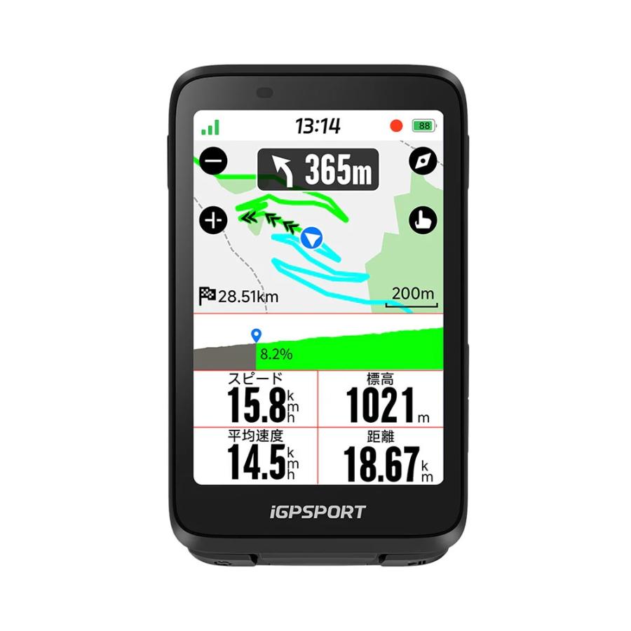 iGPSPORT BiNavi ブラック 3.5インチカラースクリーン : 物見山RIDE