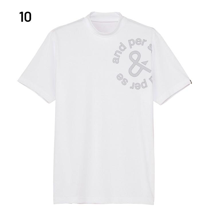 and per se（アンパスィ） 半袖 モックネックシャツ メンズ ゴルフ