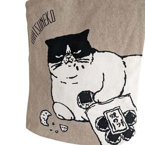 Mintinn A4入る縦型トートバッグ 21181 マツネコぐうたら 猫柄 : 銀座