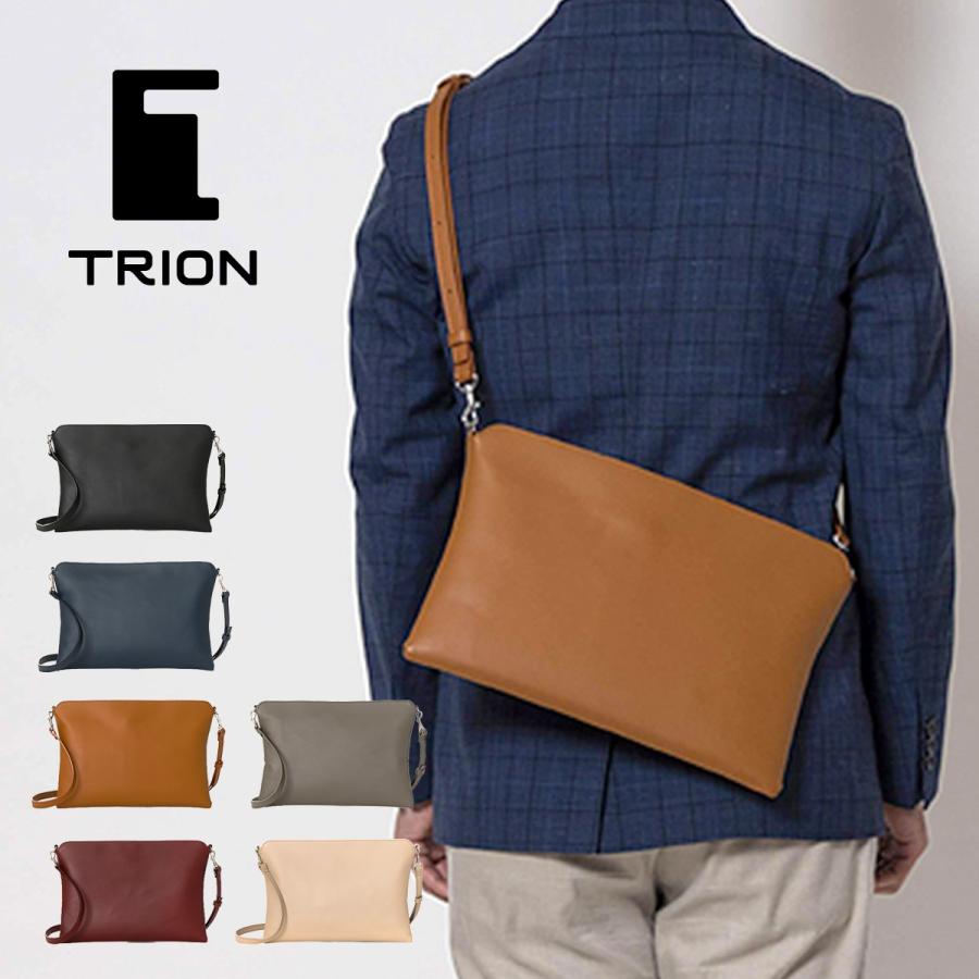 横型スリムショルダーバッグ TRION トライオン バッグ SA132 B5 本革