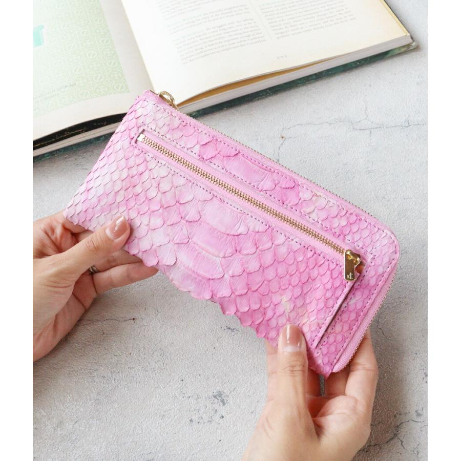 ZOO ズー 篭染め 蛇革 ダイヤモンドパイソン L字ファスナー長財布 zlw