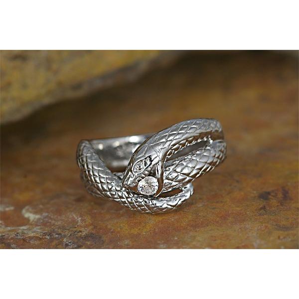 ダイヤモンド ヘビ リング 指輪 0.1ct SV925/K10/K18/Pt900 蛇