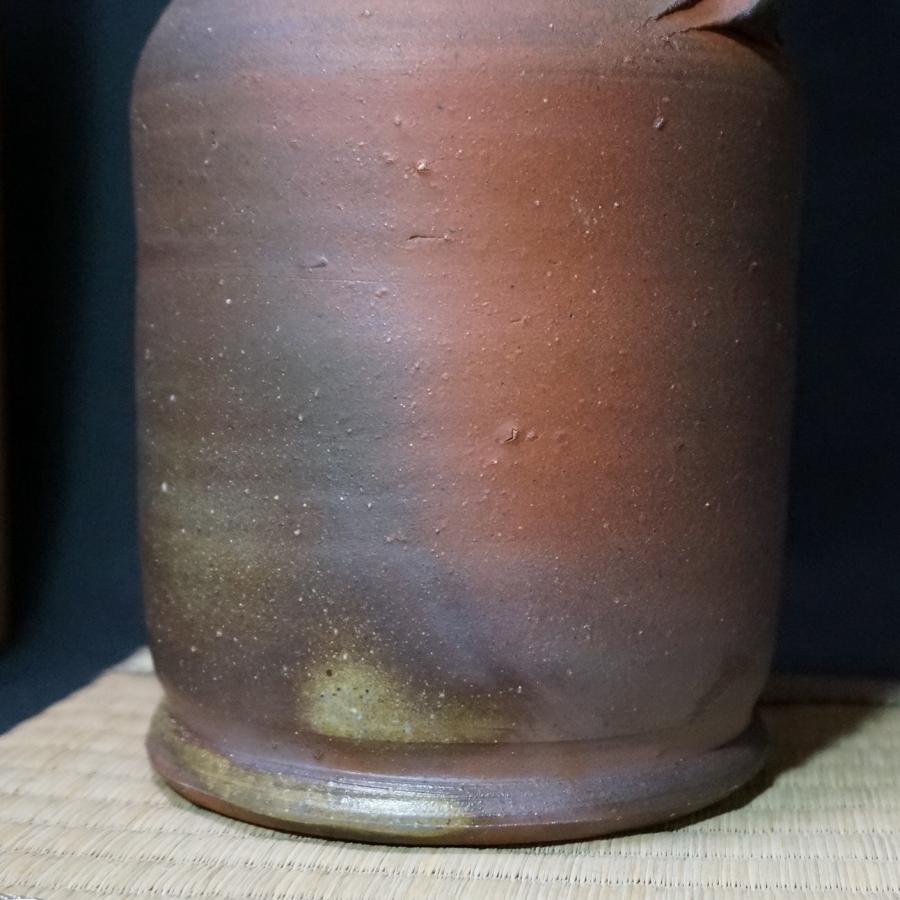 備前焼】藤原和 花入 共箱 共布 高さ25cm 人間国宝藤原雄の長男