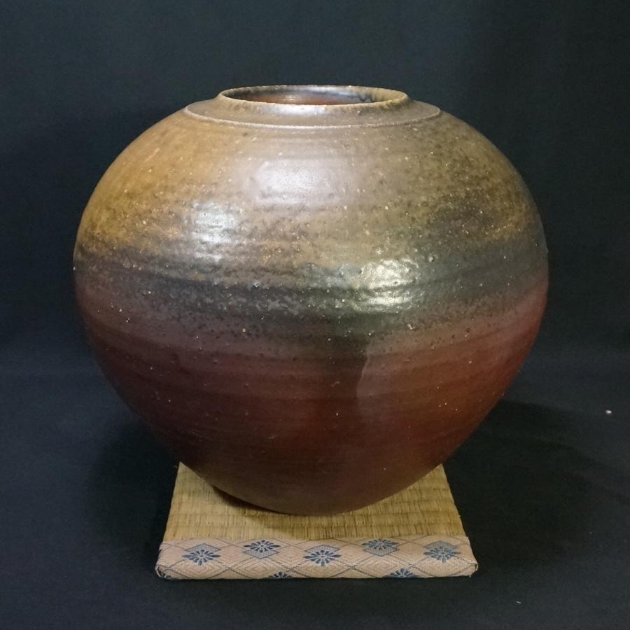 備前焼 松島勉 大壺 サイズ:幅約33cm、高さ約28cm 共箱/共布/栞