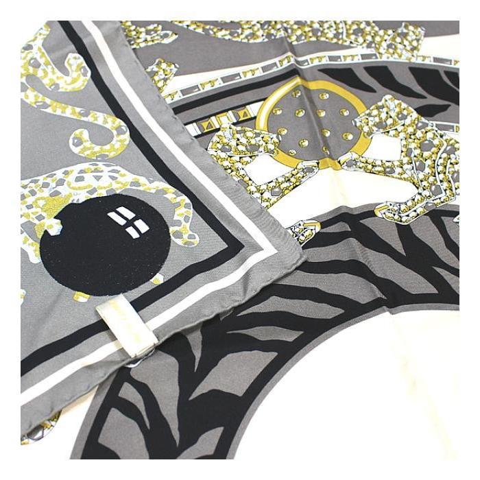 Cartier（カルティエ） 美品 スカーフ パンサー&タイガー シルク100