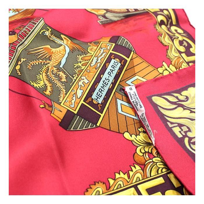 HERMES（エルメス） カレ90 スカーフ『JUNQUES ET SAMPANS』船 赤