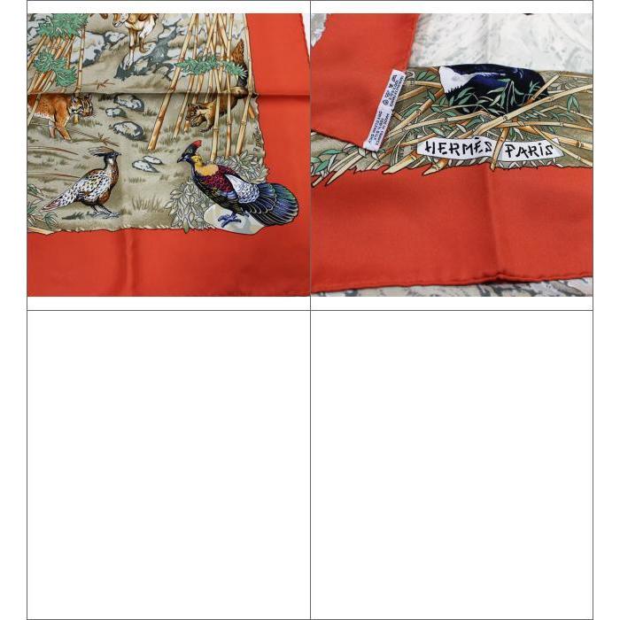 HERMES（エルメス） 美品 カレ90『SICHUAN 四川省』大判スカーフ 動物