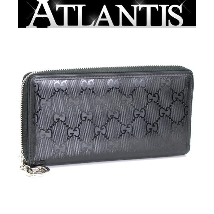 GUCCI（グッチ） GUCCI GGインプリメ ラウンドファスナー長財布 黒 PVC