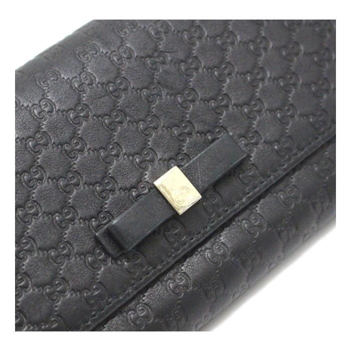 GUCCI（グッチ） 長財布 グッチシマ リボン レザー ブラック 388679