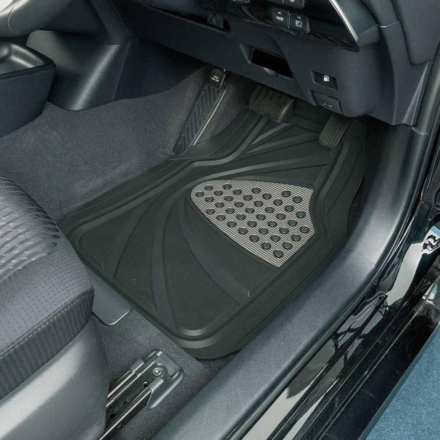 ボンフォーム BONFORM デザインラバーマット 前席用 6449-01 シルバー