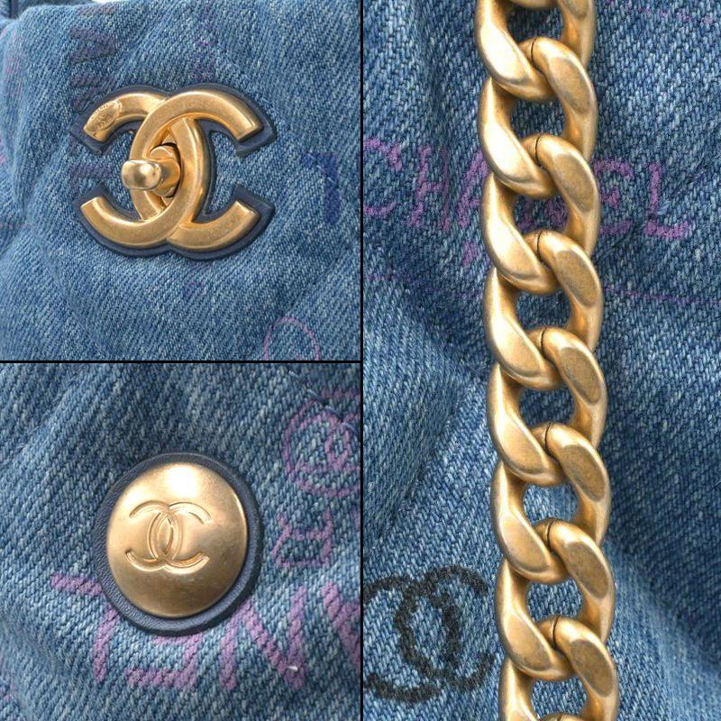 CHANEL（シャネル） チェーントートバッグ デニム ブルー 肩掛けトート