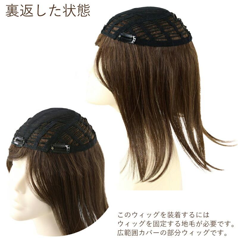 五分ウィッグ ニュアンスストレート 広範囲 トップカバー 部分ウィッグ