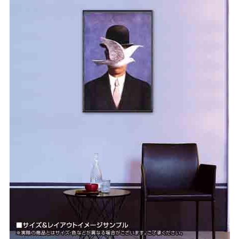 ポスター アート 山高帽の男（ルネ マグリット） 額装品 アルミ製ハイ