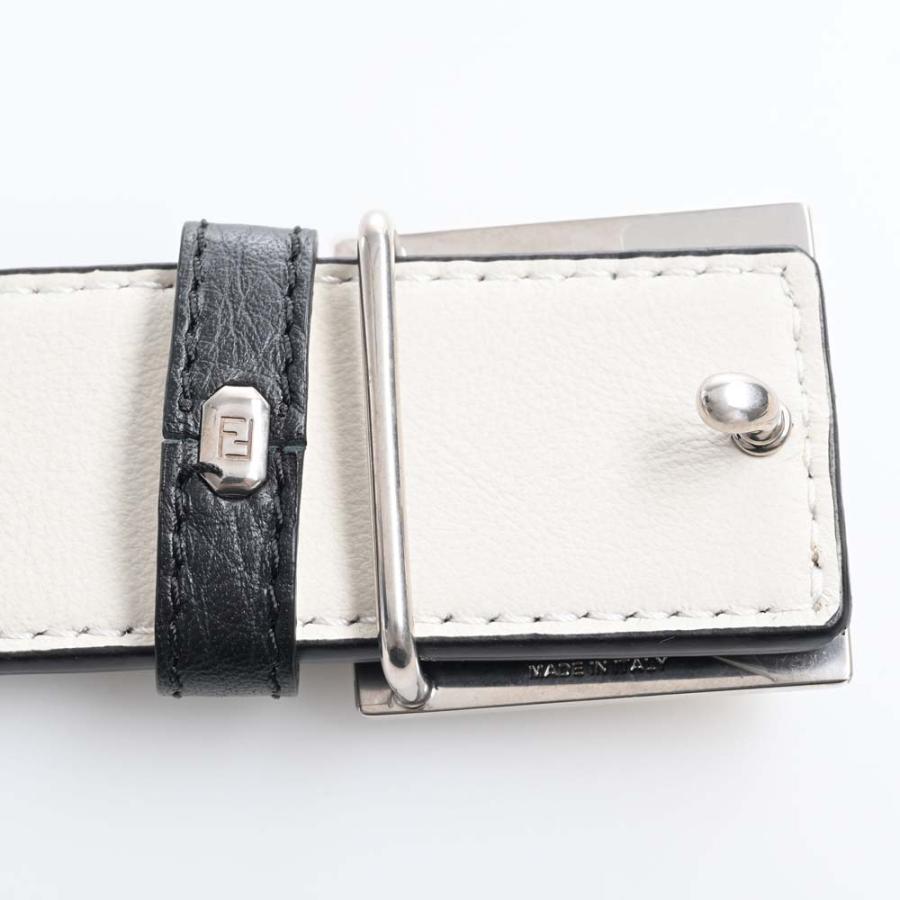 FENDI（フェンディ） レザー FF バックル ベルト #90/36 ブラック