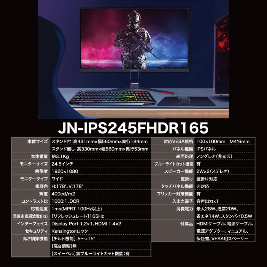 JAPANNEXT（ジャパンネクスト） 液晶モニター ディスプレイ 24.5型