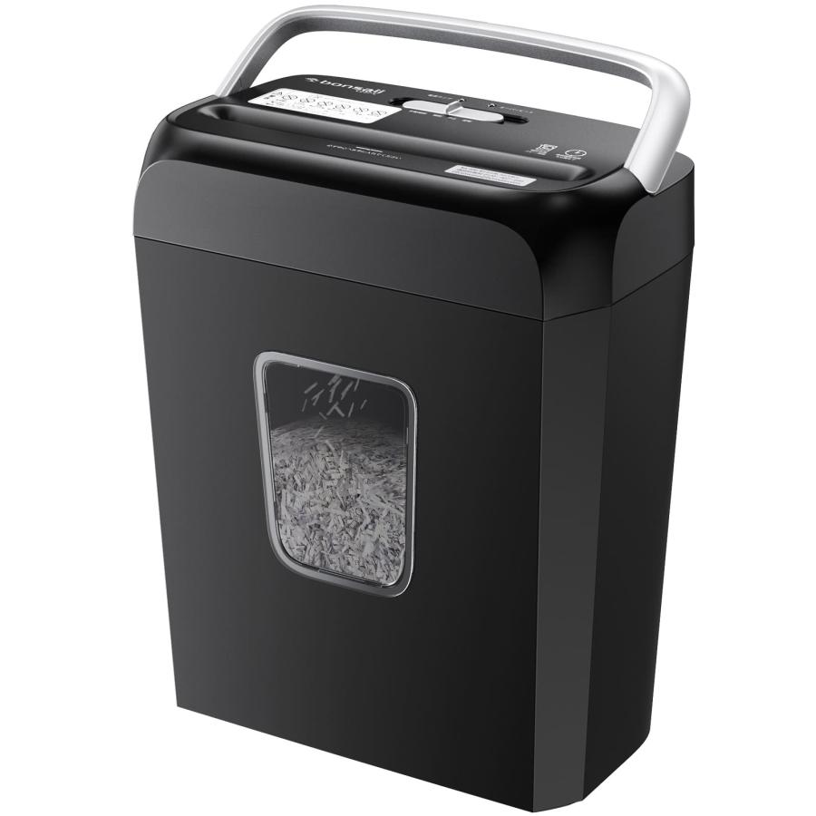 bonsaii シュレッダー 電動 家庭用 A4/5枚同時細断 連続細断4分 5x14mm