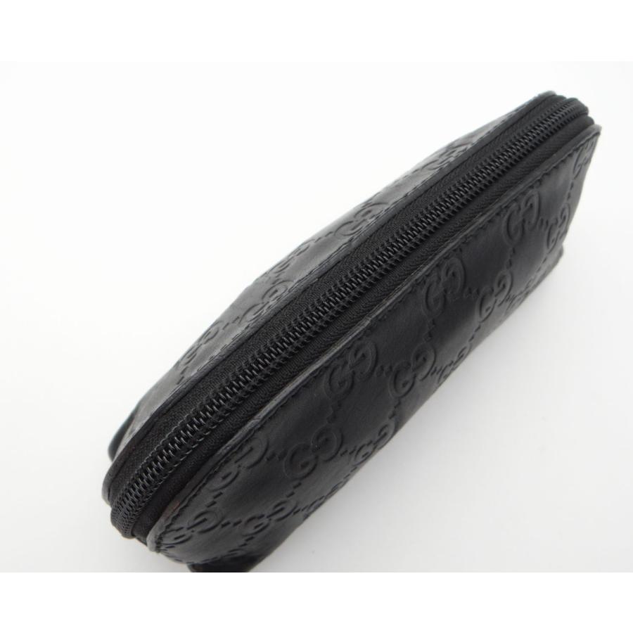 グッチシマ GUCCI グッチ 272367 レザー ポーチ ブラック＜USED
