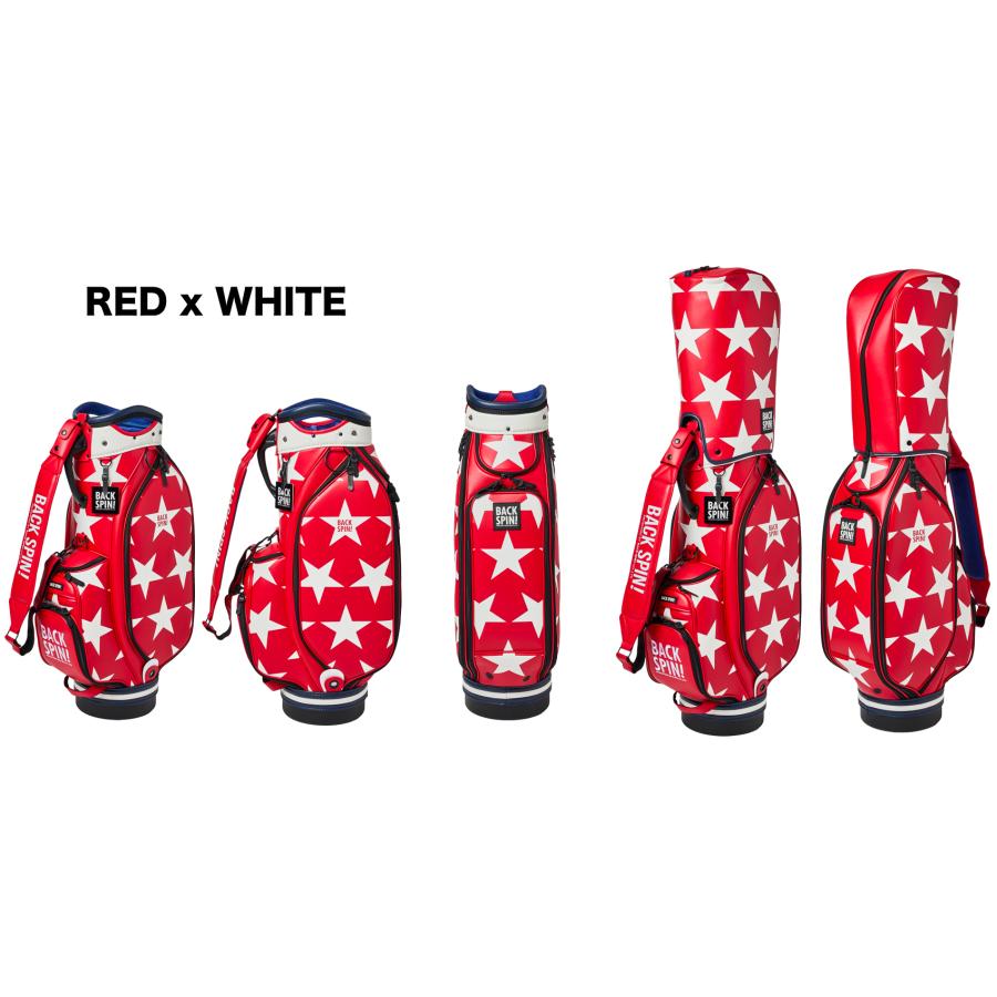 ゴルフバッグ キャディバッグ メンズ レディース 星柄 BACK SPIN