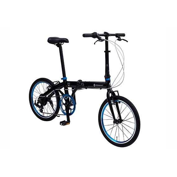送料込みRENAULT 折りたたみ自転車 ブラック/ターコイズ RENAULT