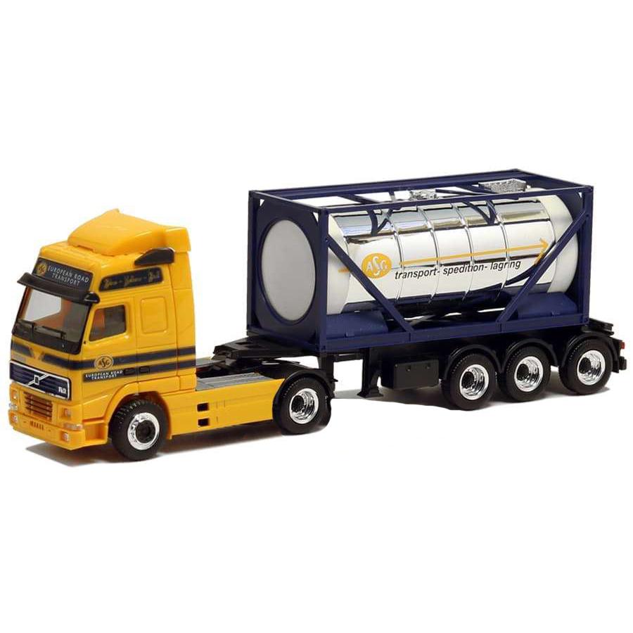 Herpa ASG Transport Volvo FH12 chrom tank container trailer 401977