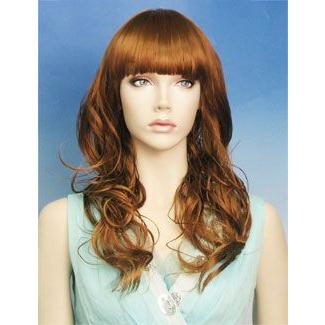 ウィッグ ミディアムウィッグ ぱっつん前髪 パーマ ゆるふわパーマ