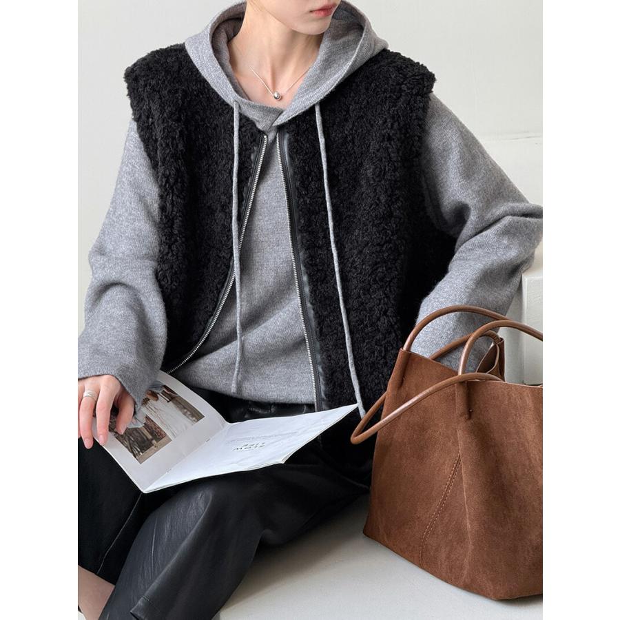 ムートンベスト ファーベスト 秋冬 レディース ファー ベスト ノー