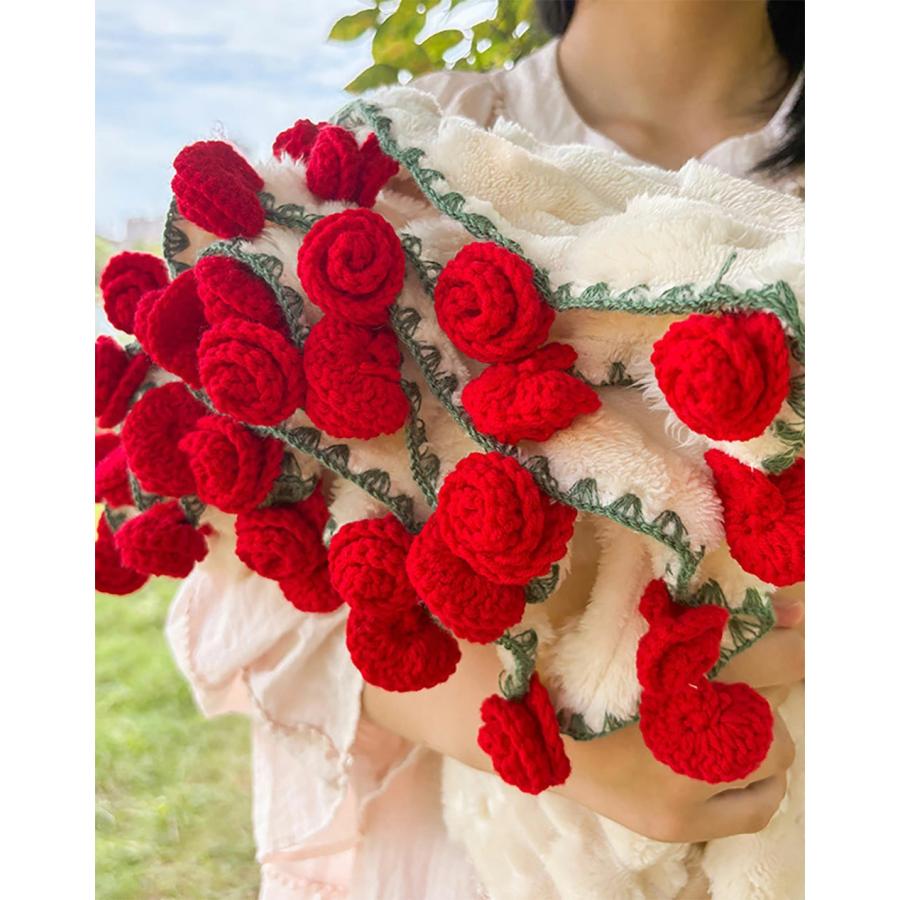 花束 ブランケット 完成 毛布 ローズブーケブランケット ふんわり毛布