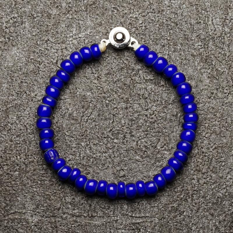 アンティークビーズ ブレスレット パープルブルー ヴィンテージビーズ