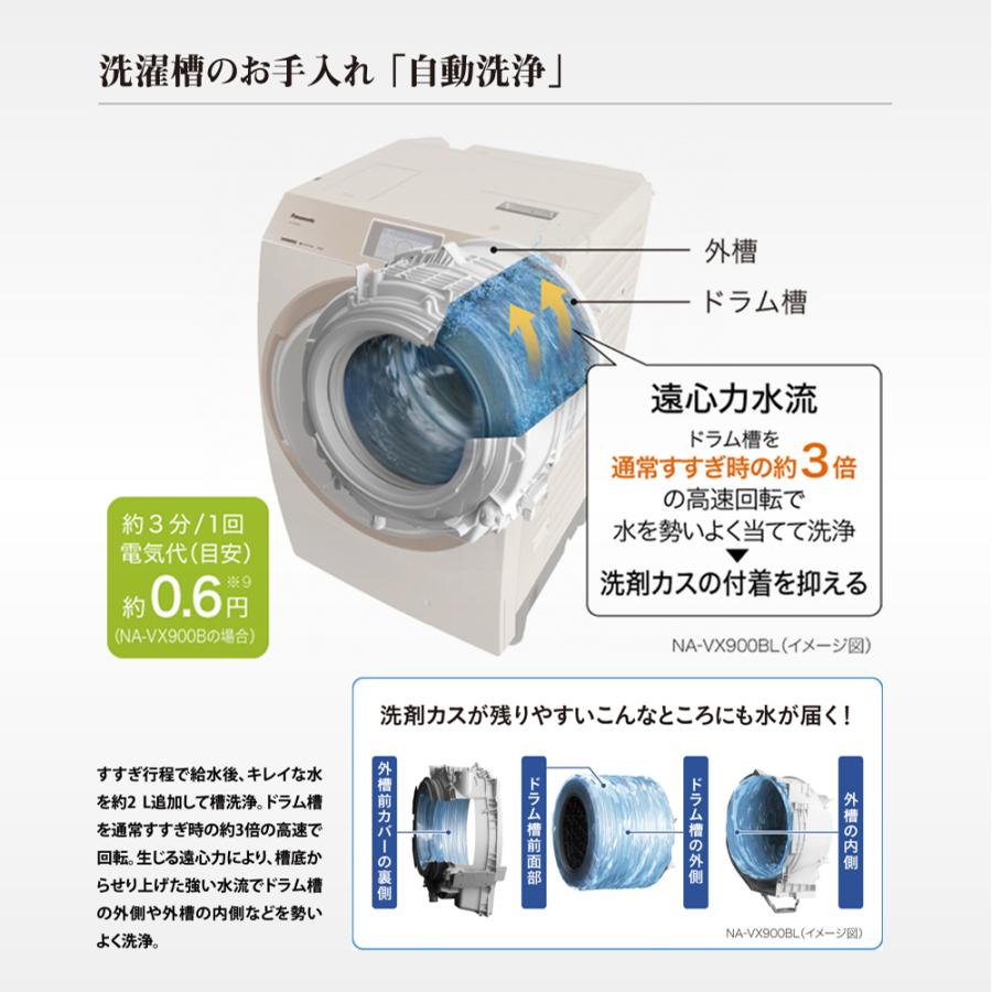 Panasonic（パナソニック） ドラム式洗濯機 VXシリーズ 洗濯11kg 乾燥