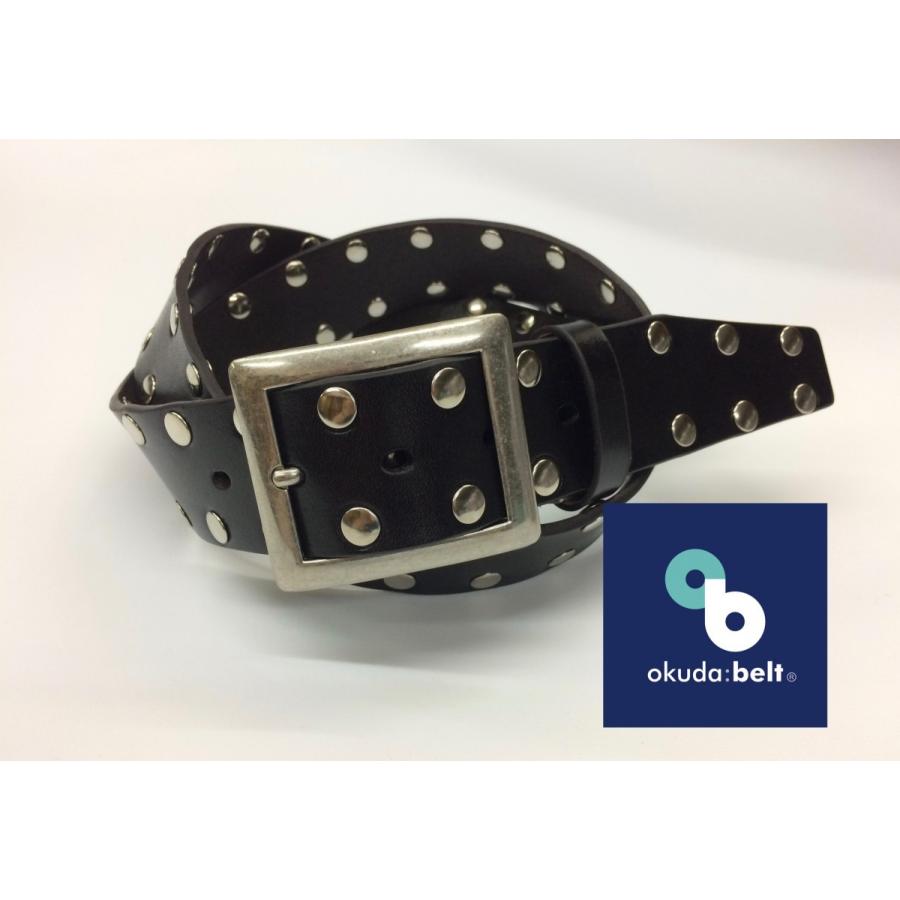 ベルト メンズ レザーベルト スタッズベルト 40ミリ 牛革 本革 ヌメ