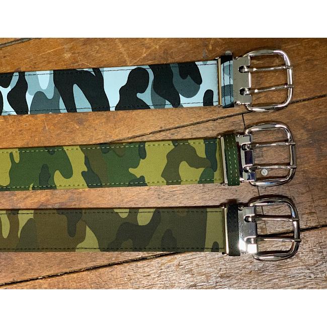 Wピンベルト】 迷彩柄ベルト 40ミリ幅 ダブルピンベルト camo柄