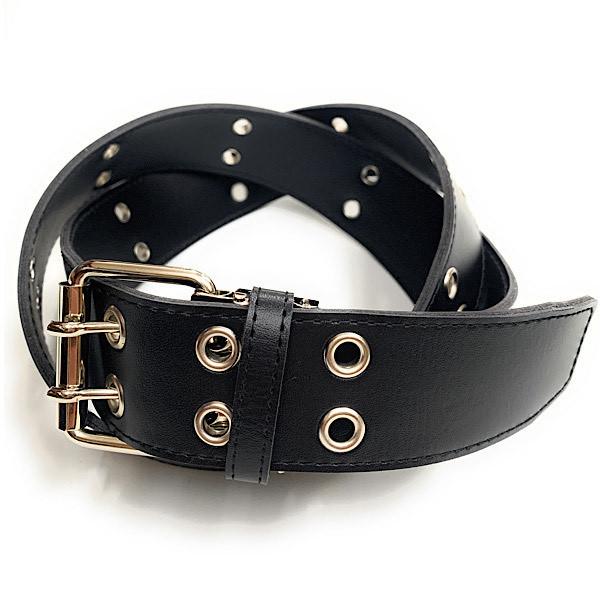 ベルト メンズ 40ミリ エナメル スタッズ ダブルピン 選べる スムース