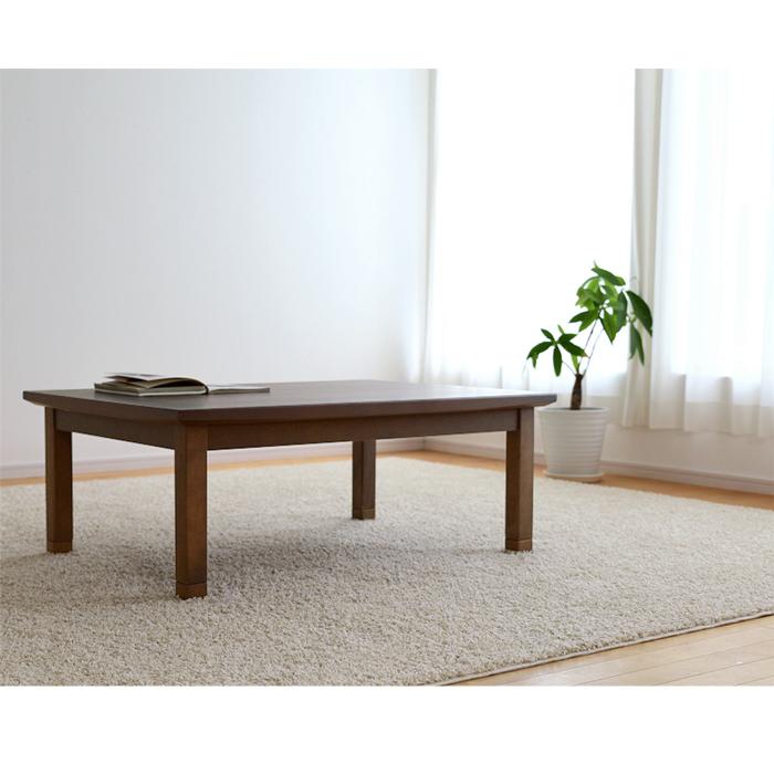 こたつ テーブル 幅120cm 継脚付き ウォールナット 節入り 長方形 軽量