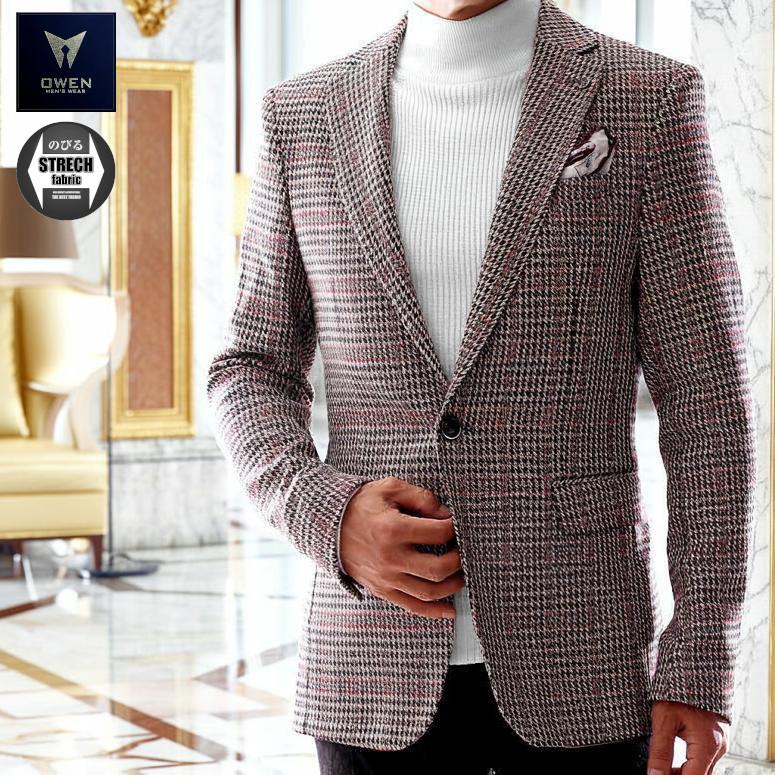 ツイードジャケット メンズ テーラードジャケット グレンチェック