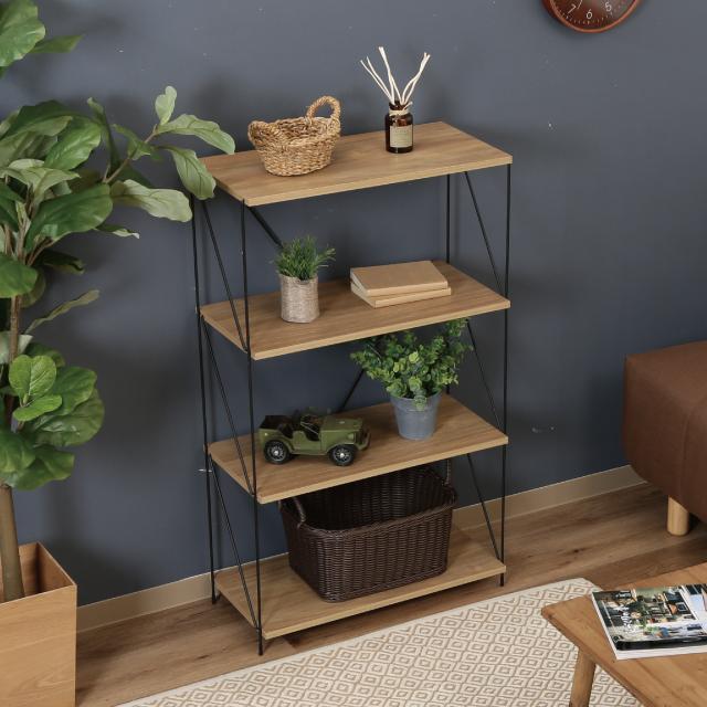 不二貿易（Fuji Boeki） EZBO(イジボ)ワイヤーラック4段 60幅 : ビスク