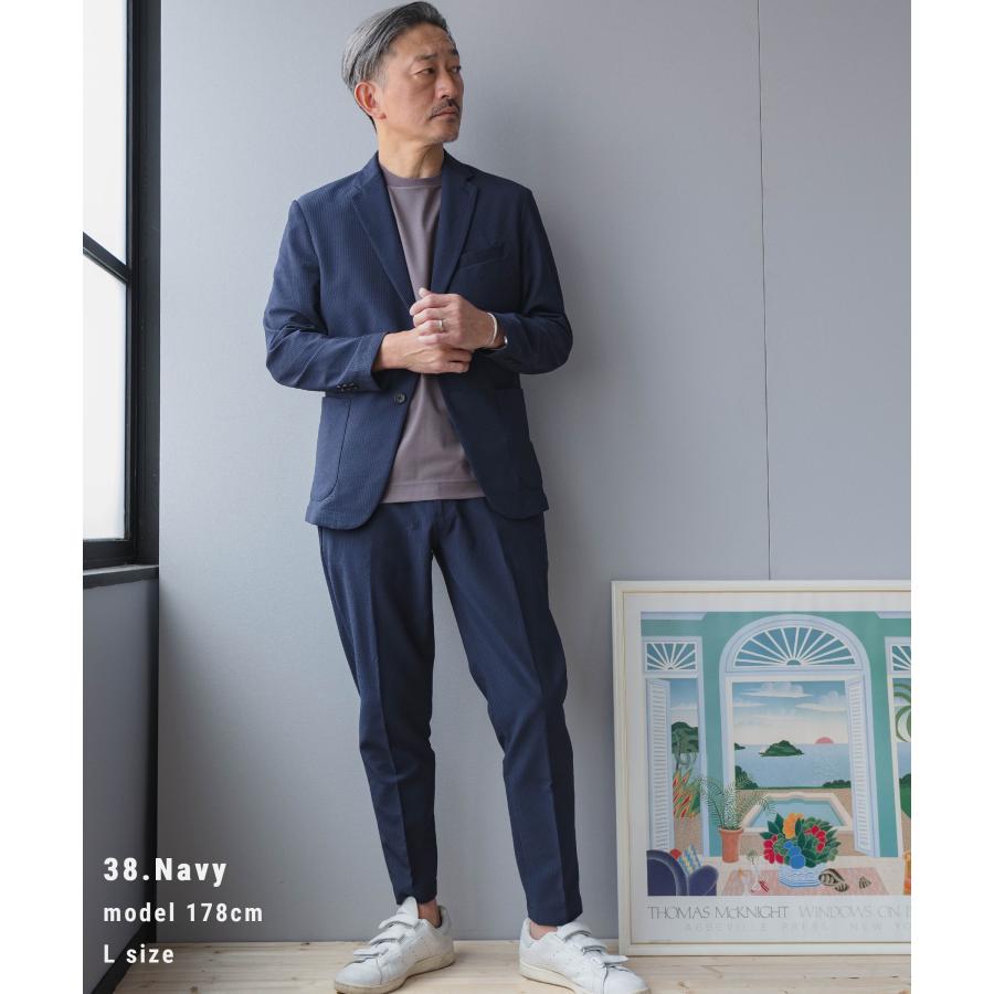 AWC セットアップ メンズ シアサッカー スーツ 夏 ブランド カジュアル